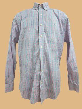 Vineyard Vines Whale Shirt Medium Button-Down Plaid Multi-Color
